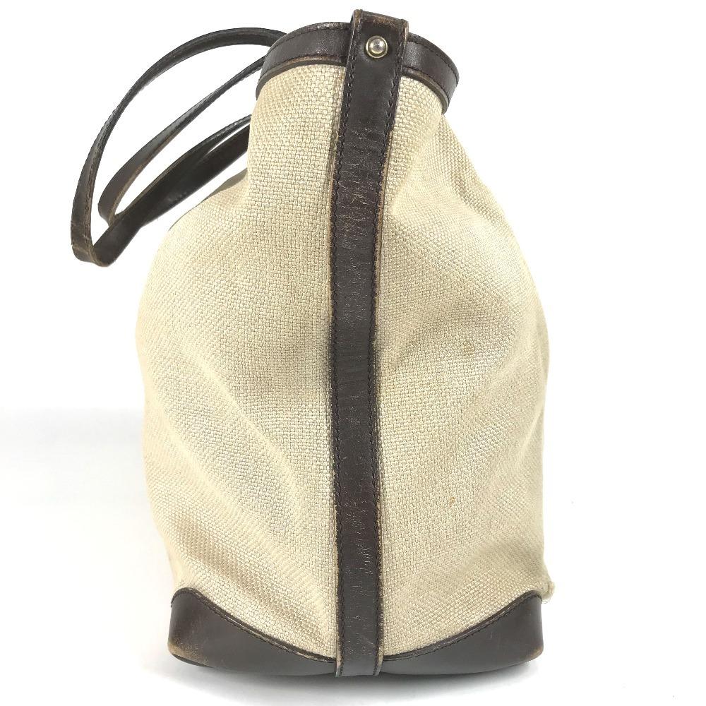 Gucci 247207 With Porch Logo Tote Bag Shoulder Bag Leather/Canvas Beige/Brown