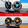 Silent Dual-Head Car Fan 12V/24V USB - Powerful Summer Cooling for Trucks