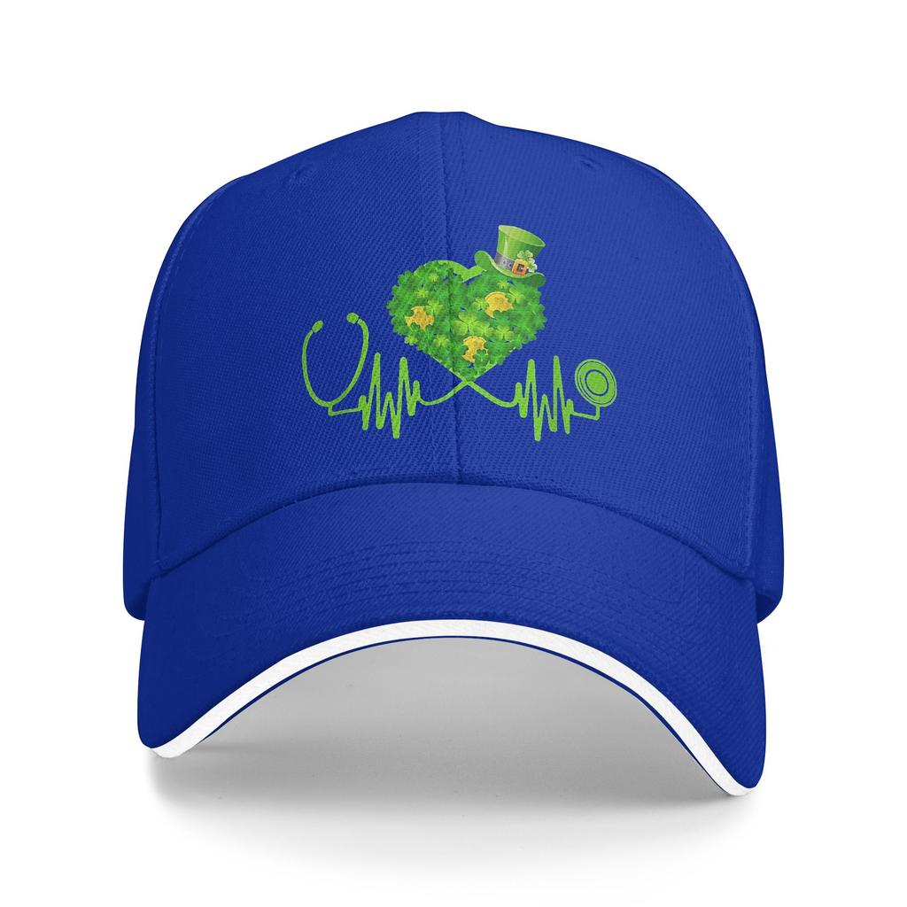 Unisex Nurse Stethoscope Heartbeat Irish Saint Patricks Day Outdoor Hat Sun Baseball Caps New Baseball Cap Golf Hats