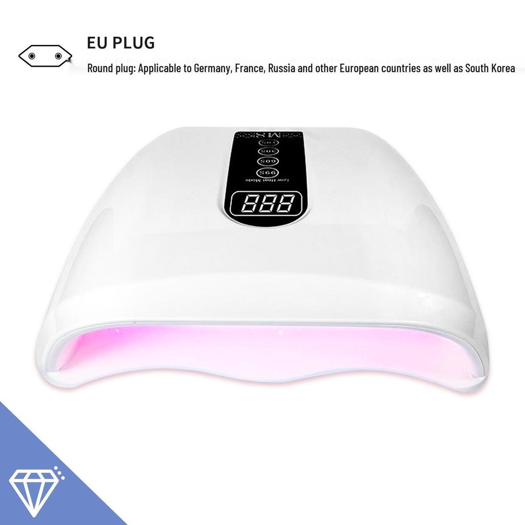 96W Red Light Nail Lamp with Double Hand Sensor - Fast Dry Gel Polish Phototherapy Machine for Salon Use, Painless & No Blackening.