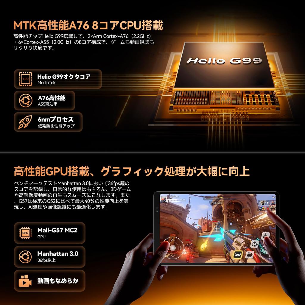 Headwolf Android 16 Tablet Android Tablet Helio G99 24GB 128GB 120Hz High Refresh Rate 4G LTE Model Gemini Compatible Pixel Widevine L1 Wireless