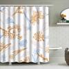 Bathroom Shower Curtain Floral Decorative Pattern Waterproof Fabric Home Decoration for Bathrooms Orange Blue White Size70 X 183