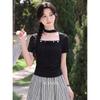 Lu Xiangnan Women's Designer Square Neck Short Sleeve T-shirt