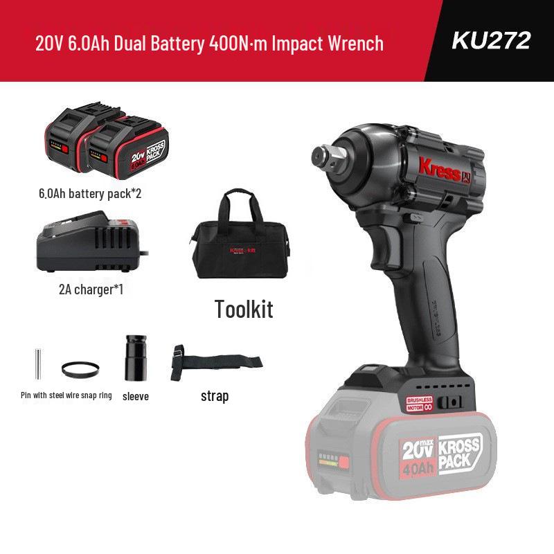 Kasheng KU272 Woodworking 20V Electric Impact Wrench, High Torque Brushless Lithium Battery Rechargeable.