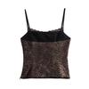Leopard Print Elegant Streetwear Camis Female Off Shoulder Sleeveless Retro Short Vest Women Sexy Backless Sling Tank Top New