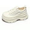 Imitation Leather Platform White Shoes Women's 2025 New Versatile Height Increase Small Casual Sports Board Shoes Ultra-light Bottom Muffin Shoes