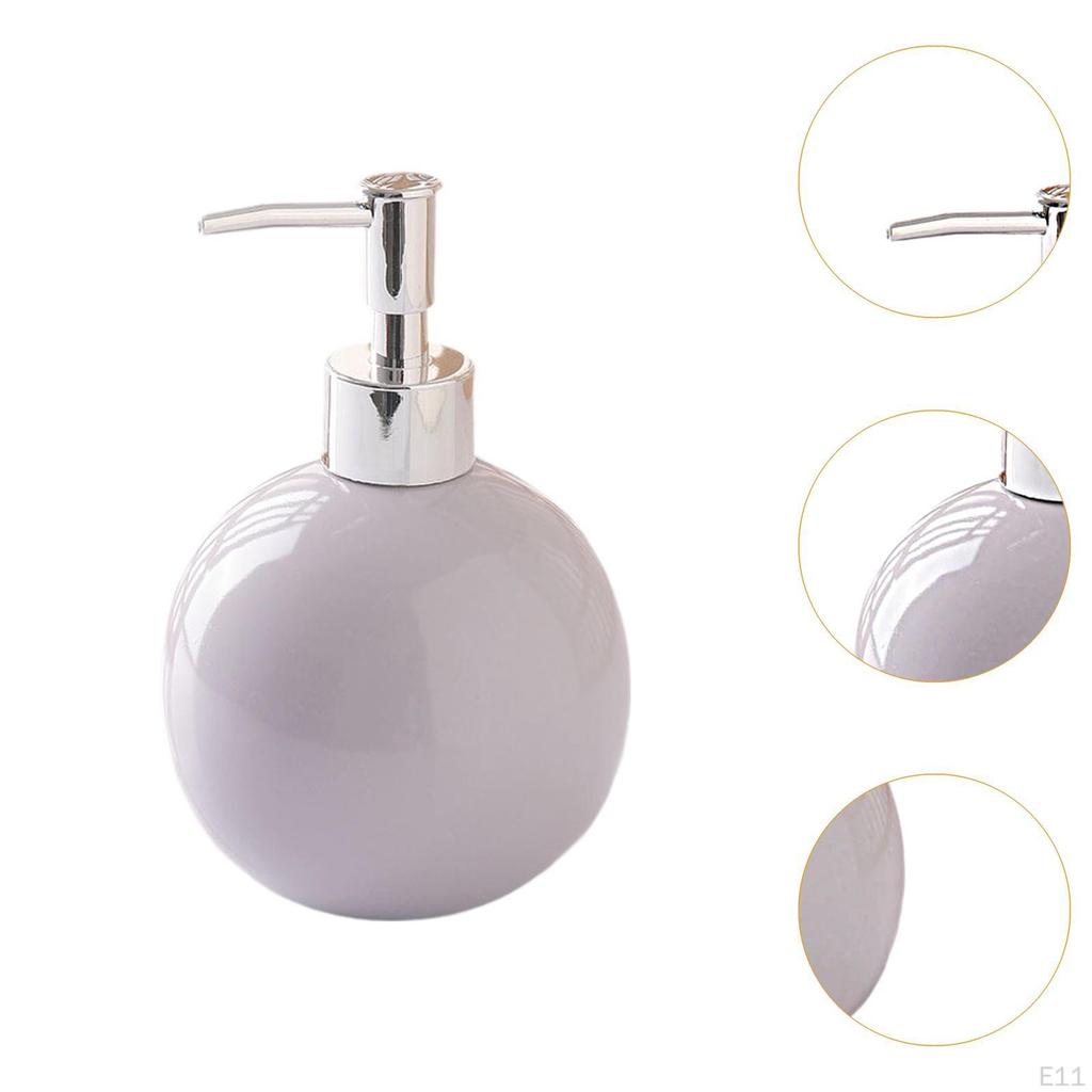 Handseifenspender mit Pumpe, Keramik-Flüssigkeitsbehälter, modern, tragbar, 550 ml, nachfüllbar, Emulsion