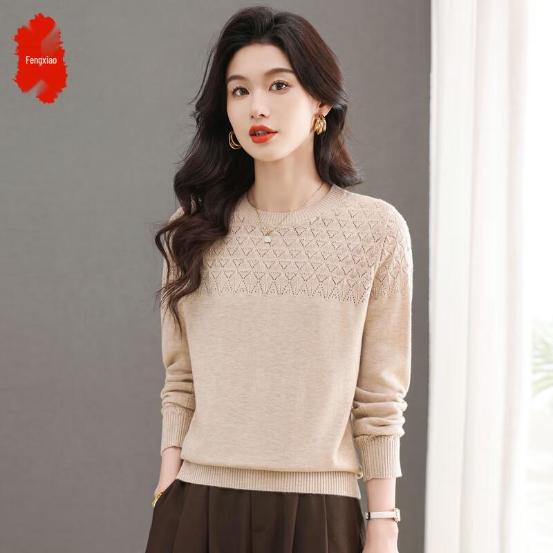 

Women s 2025 Autumn Round Neck Knit Sweater L