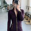Жіноча спортивна куртка Lulu Define Gold Zipper для йоги - З коміром-стійкою, довгим рукавом, для фітнесу та бігу