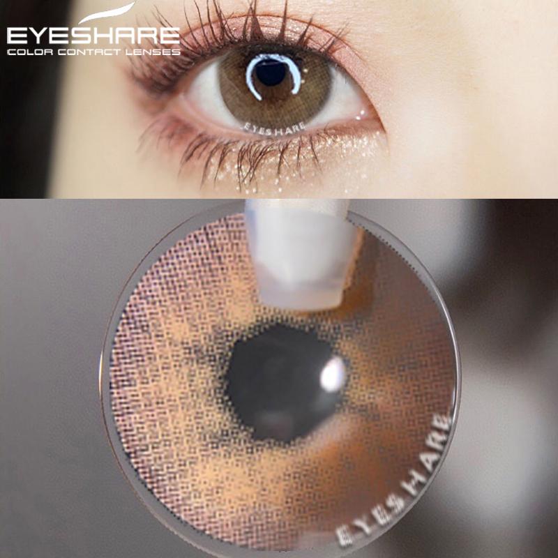 Eyeshare 2pcs Color Contact Lenses for Eyes Aurora Blue Green Colored Lenses Yearly Cosmetic Contact Lens for Eyes Beauty Makeup
