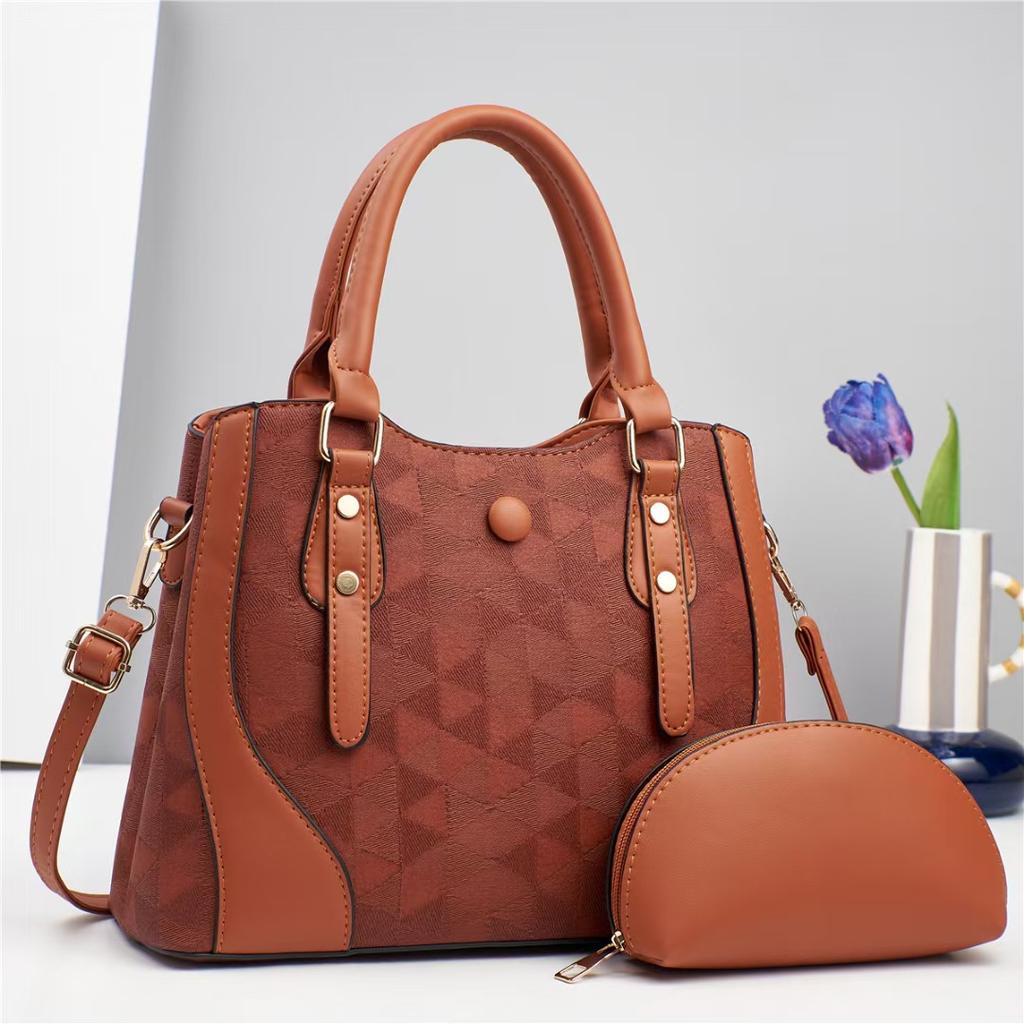 2pcs Set Women's Bag Elegant Female Messenger Bags Office Ladies Totes Bags Handbag Leather Shoulder Bag Bolsos De Mujer