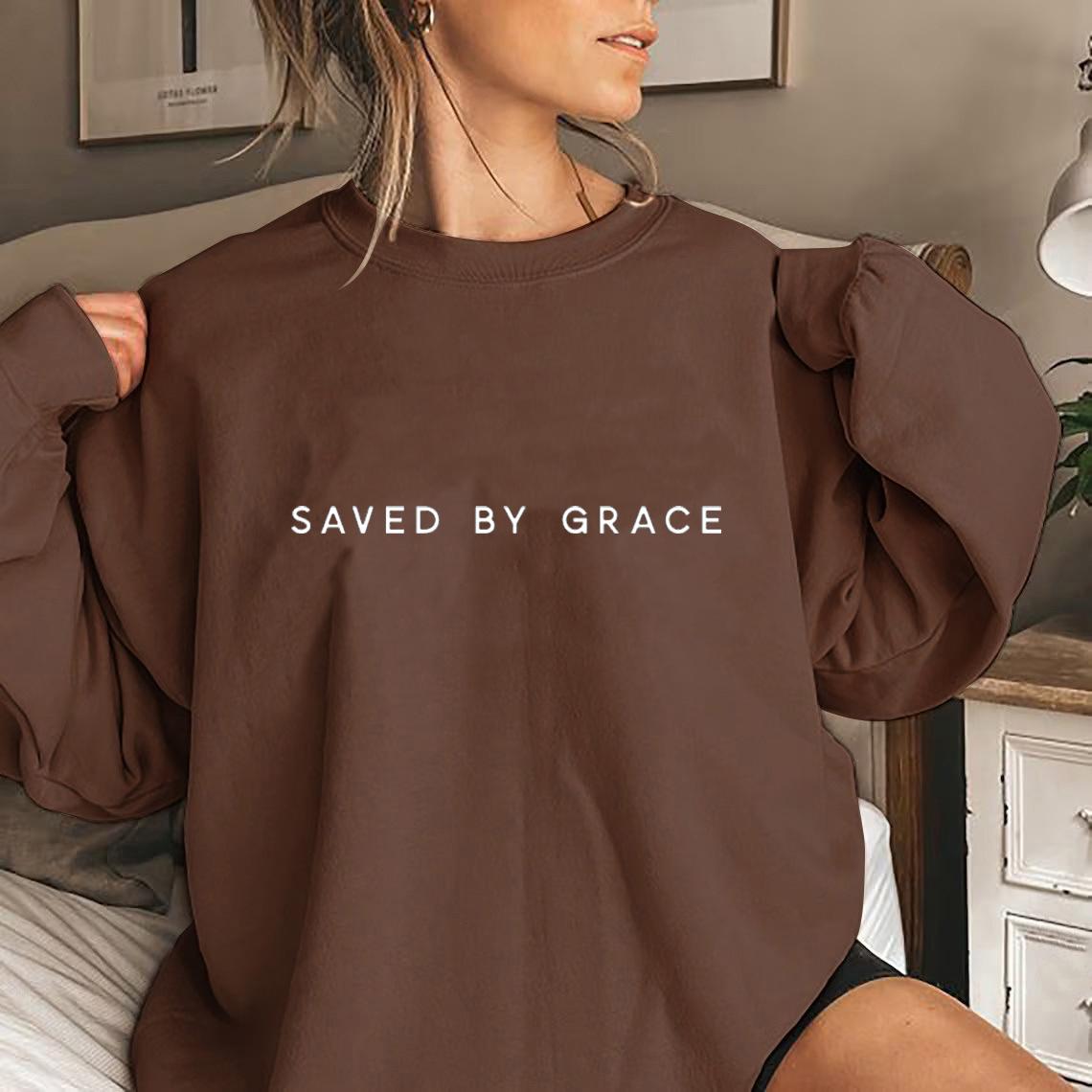 

Толстовка Save By Grace, христианские толстовки с круглым вырезом, толстовка с капюшоном Faith, христианская одежда, пуловеры унисекс, уличная женская толстовка с капюшоном S коричневый