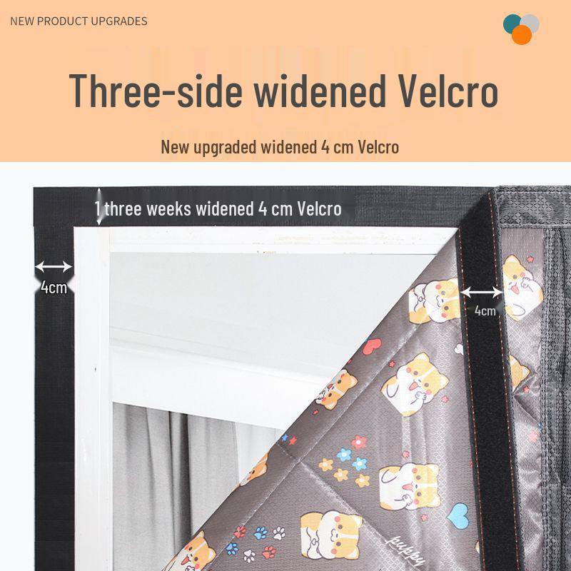 Winter Windproof & Soundproof Magnetic Double-Opening Door Curtain - Thickened, Cold-Proof, Self-Adhesive Cotton for Home