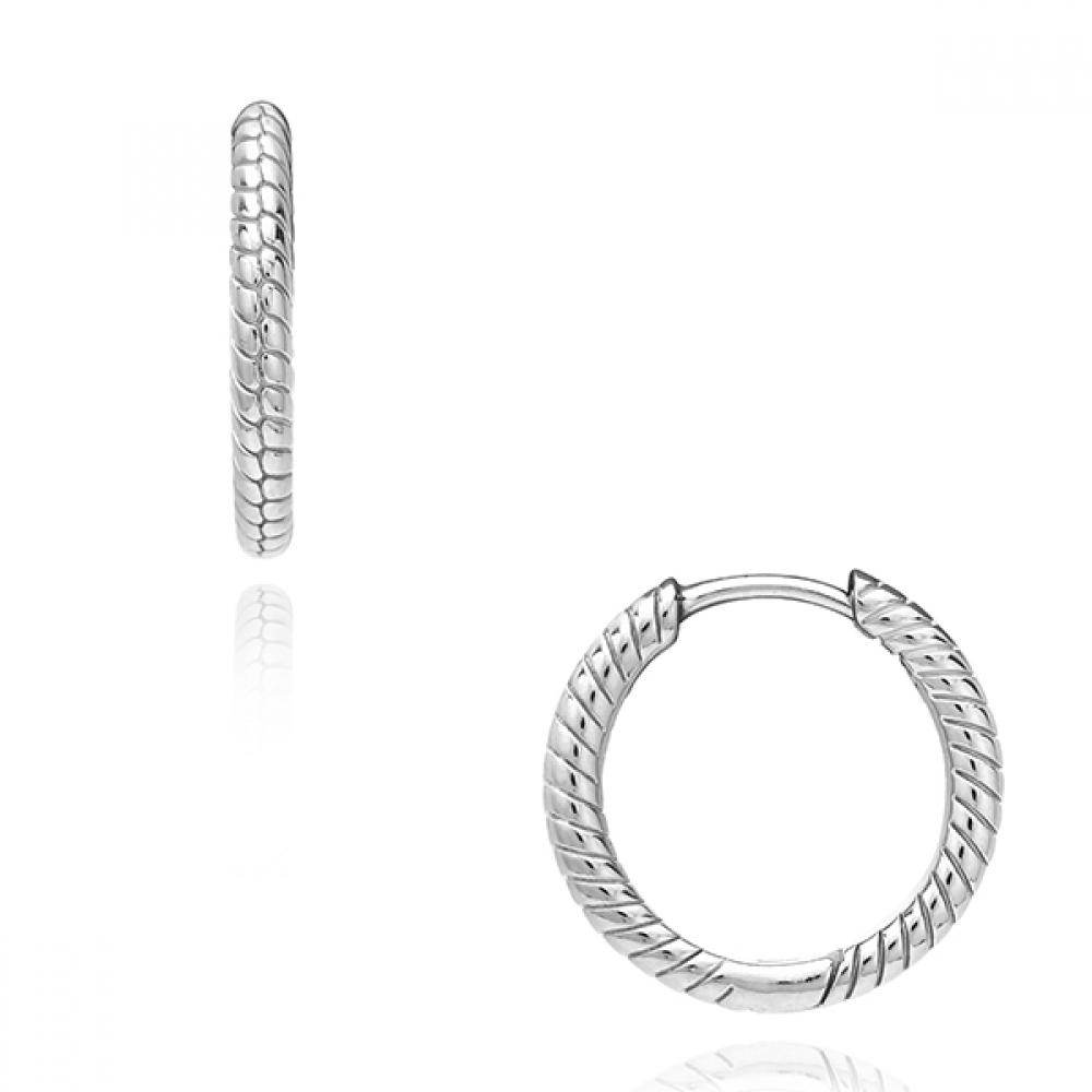 Pandora 292728c00 Moment Small Charm Hoop Silver Earrings