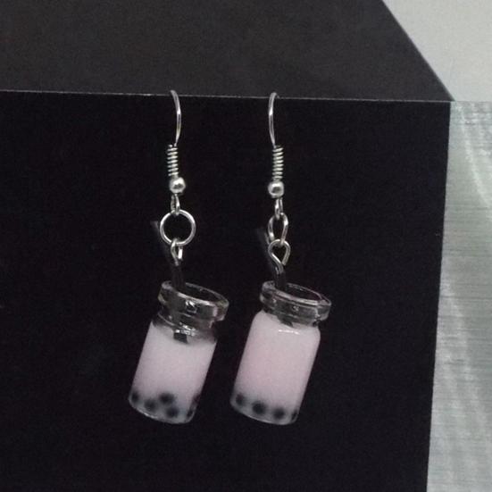 Hooks Earrings Bubble Tea Long Dangle Women Drink Drop Earrings Jewelry for Party