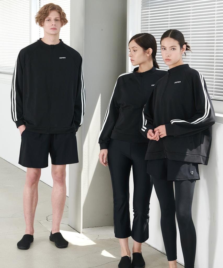 Jeteseu Unisex Daily Track Zip-Up Rash Guard Relaxed Fit L4A6495