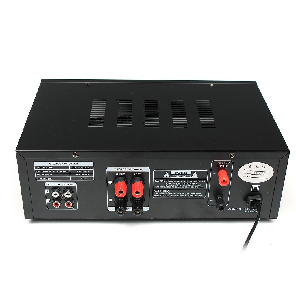 1200 Watt Professional Audio Home Stereo Amplifier Home Theater Amplifiers Audio Black 12/220 Volt