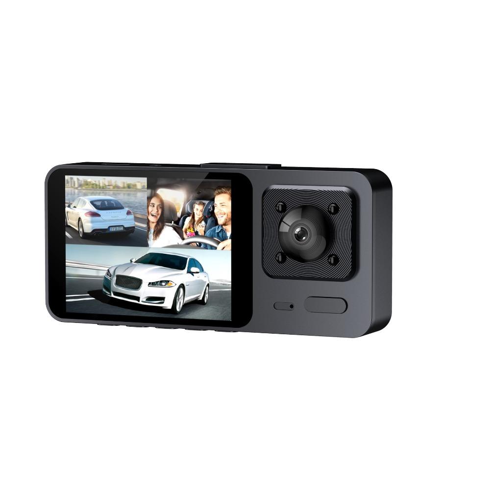 

NEW IR Night Vision Vehicle Recorder 360° View HD Recording Car Dashcam 3 Channels Car DVR Driving Recording чорний