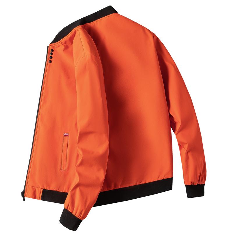

Men s Spring and Autumn Plus Size Casual Thin Baseball Clothing Solid Colour Zip Section Jacket 4XL
