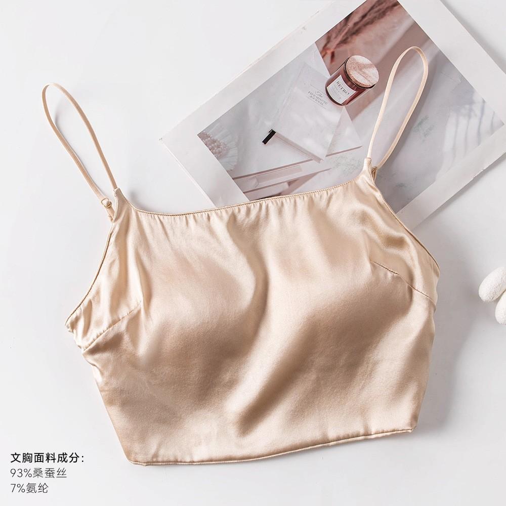New Tube Top Sling Light Luxury Tube Top Mulberry Silk Sling Small Vest