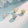 S925 Sterling Silver Sugar Cube Stud Earrings Women's Light Luxury Gypsy Zircon Earrings Niche Design Temperament Earrings 2026