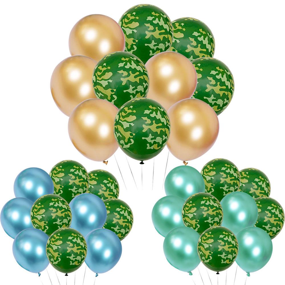 Military Camouflage Balloon Set Metal Latex Balloon Children's Birthday Camouflage Party Background Decoration Photo Taking