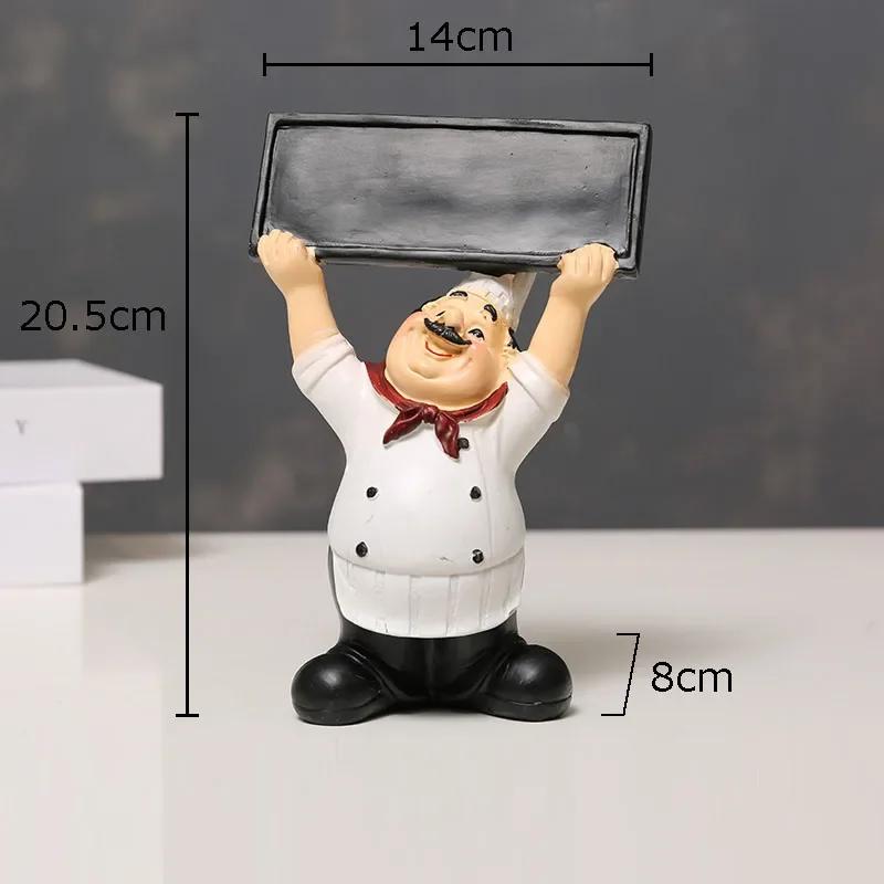 Chefes Barbudos Figuras Creativas Estatua Decoración de Escritorio Personaje Chef Profesional Escultura de Resina Adornos Decoración Moderna para el Hogar