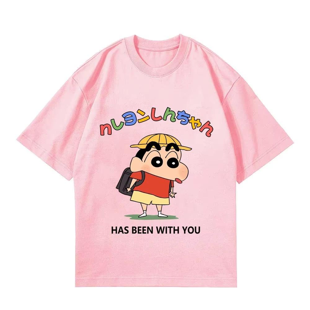 2025 Crayon Shin-chan Summer 100% Cotton Children's T-shirt Y2k Outdoor Casual Parent-child Top Street Adult Fashion T-shirt