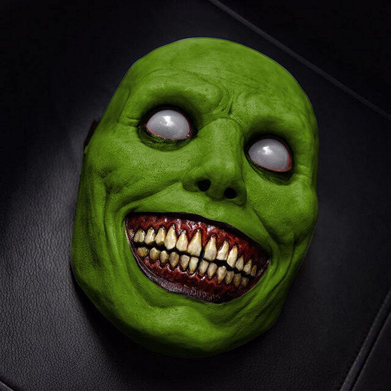 2021 Halloween Exorcist Demon Mask - Smiling White Face with White Eyes Horror Mask