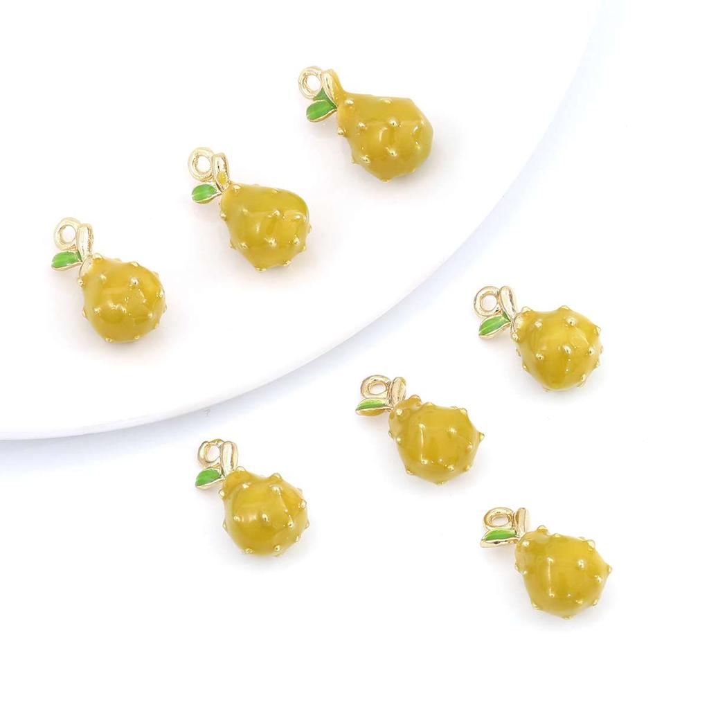 2Pcs Alloy Fruit Enamel Pendant Strawberry Grape Cherry Charms for Jewelry Making DIY Bracelet Handmade Craft Accessories
