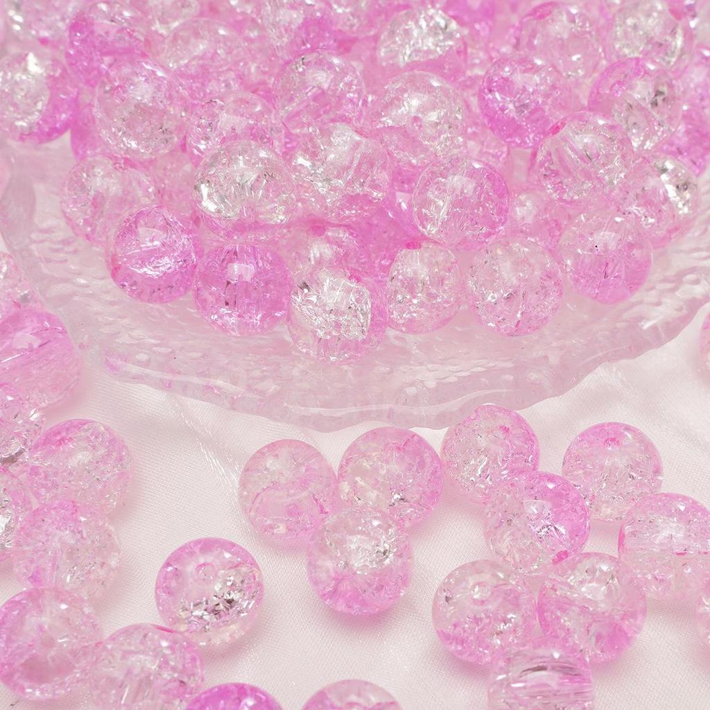 8/10mm Crackle Glass Beads for DIY Jewelry - Round Beads for Bracelets & Necklaces