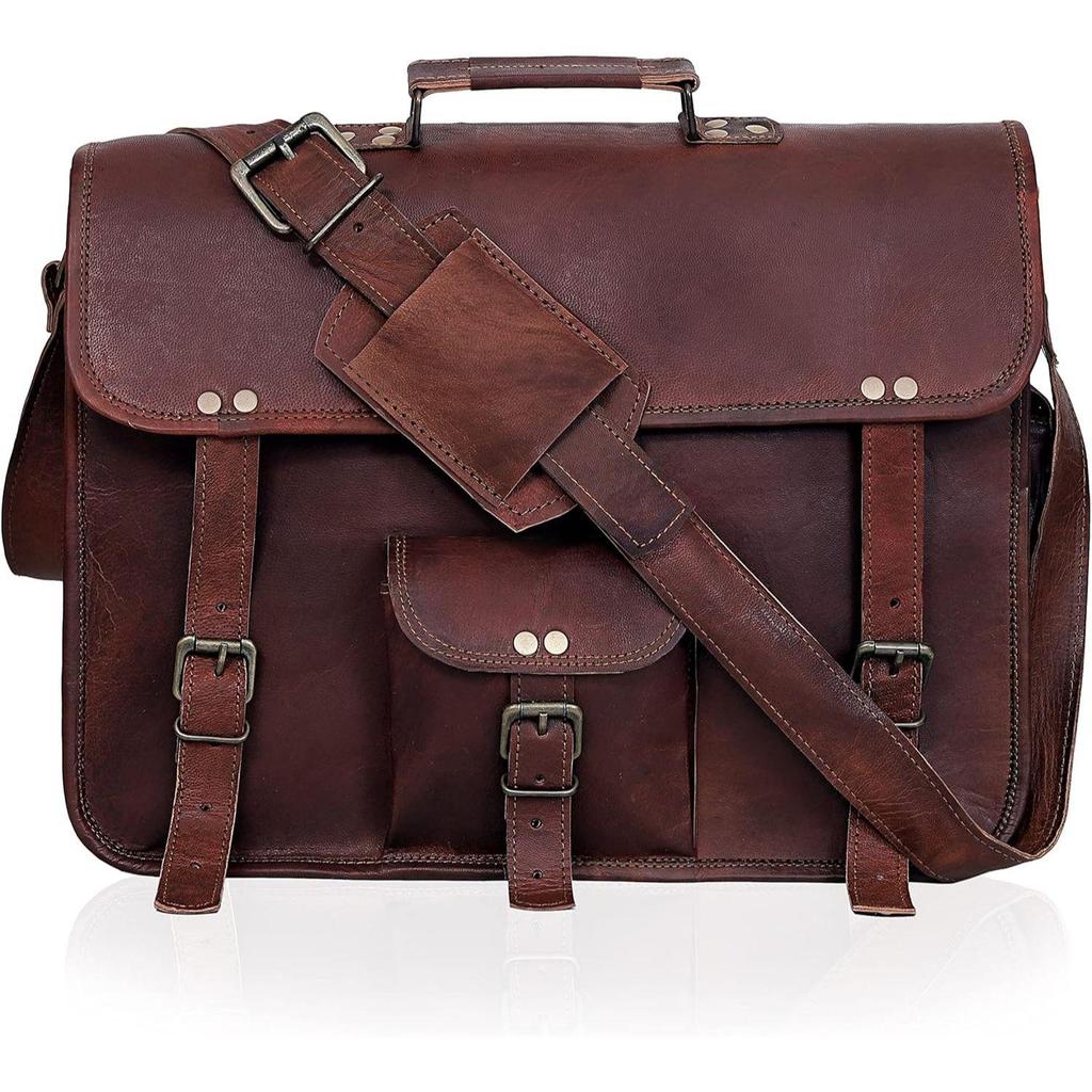Neue Leder Umhängetasche Leder Laptoptasche Computer Umhängetasche Aktentasche Unisex Tasche