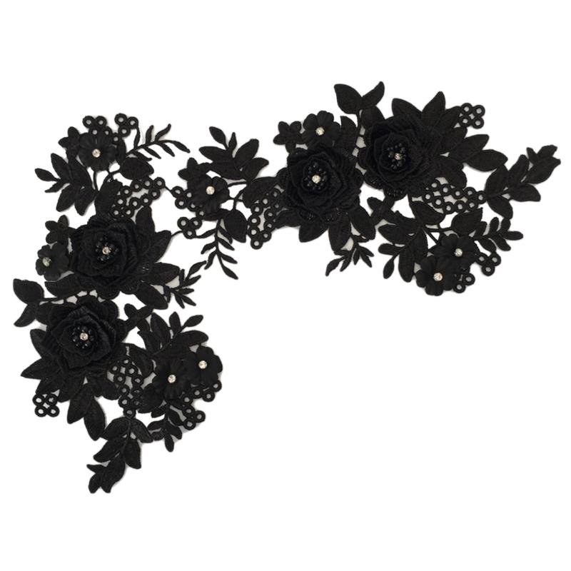 1 Pair Floral DIY Lace Fabric Neckline Collar Sewing Applique Supplies Scrapbooking Embroidery Patch Lace Applique Trims