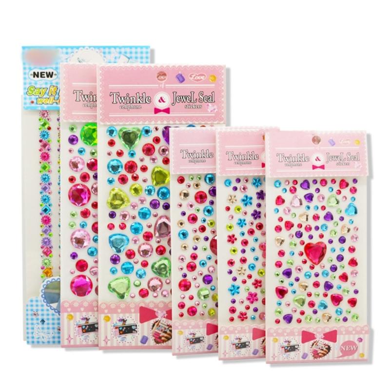 Gem Sticker Jewels Rhinestones for Crafts,Selfs Adhesive Stick On Gem Gemstones Sticker for Face Scrapbooks Supplies