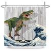 Lustiger Hund Dinosaurier Wasserdichter Polyester Duschvorhang Mit Haken Für Badewanne Kreativität Badezimmer Sichtschutz Heimdekoration Wandtuch