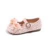 Girls Flower Decorated Korean Style Princess Soft Sole Kids Leather Loafers