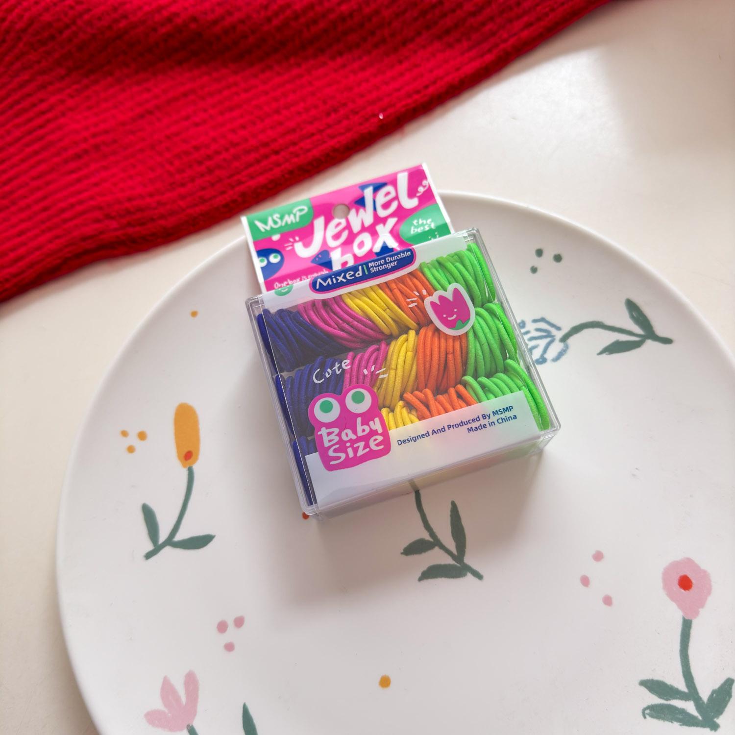 

100pcs Box Candy Color Does Not Hurt The Hair Baby Rubber Band Girls Hair Headband Headwear Girls Kids Hair Accessories