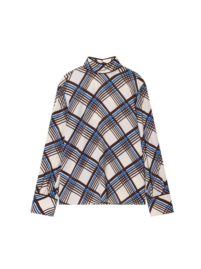 Trendy European & American Women's Plaid High-Neck Shirt - Versatile Summer Casual Fashion
