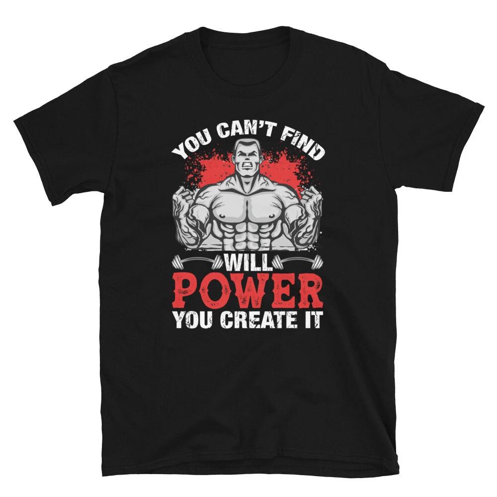 Weightlifting Strength Training WILL POWER T-Shirt M