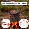 1.4L Aluminum Alloy Camping Pot with Heat Resistant Handle Cooking Pot Suitable for Outdoor Cooking Activity Use