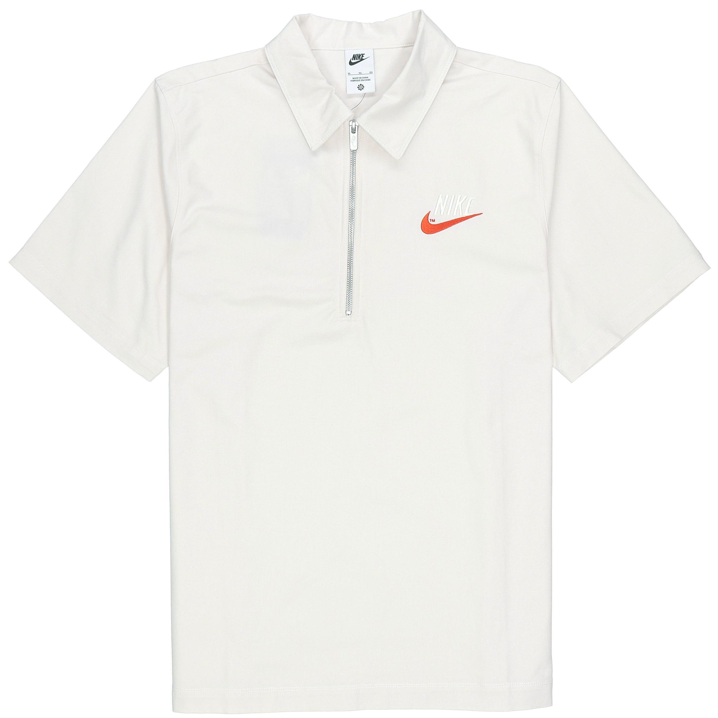 Nike Half Zipper Solid Color Short Sleeve Polo Shirt White Men s DM5284-030 XL