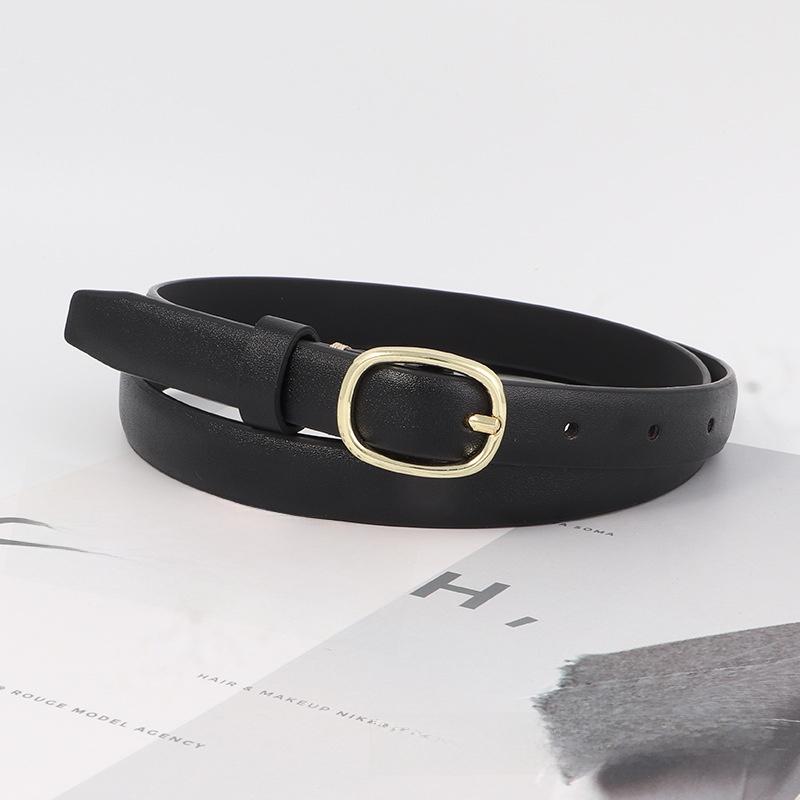 

Винтажный женский джинсовый ремень из ПУ материала с металлической пряжкой-штифтом для повседневного использования чёрный