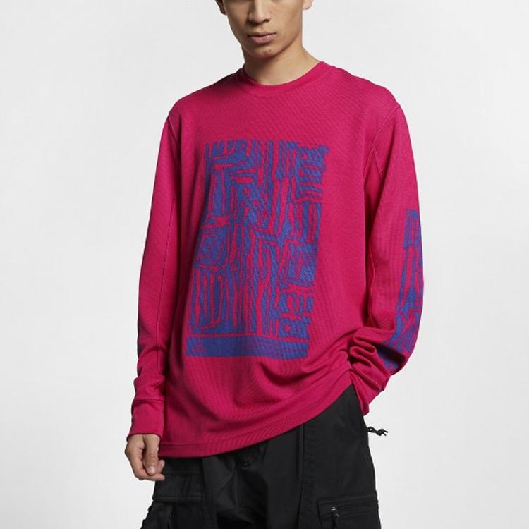 Nike ACG Series Waffle Print Casual Pullover Long-Sleeve Sweatshirt Men Tops Rose-Red BQ7205-666