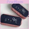 Hello Kitty Denim Girl Pencil Case With Large Capacity For Students And Office Use