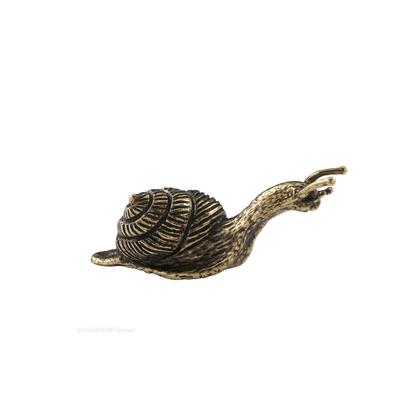 Escargot en laiton vintage Petits ornements Animal de compagnie de cérémonie du thé Cuivre massif Figurines animales de simulation Miniatures Décorations pour la maison