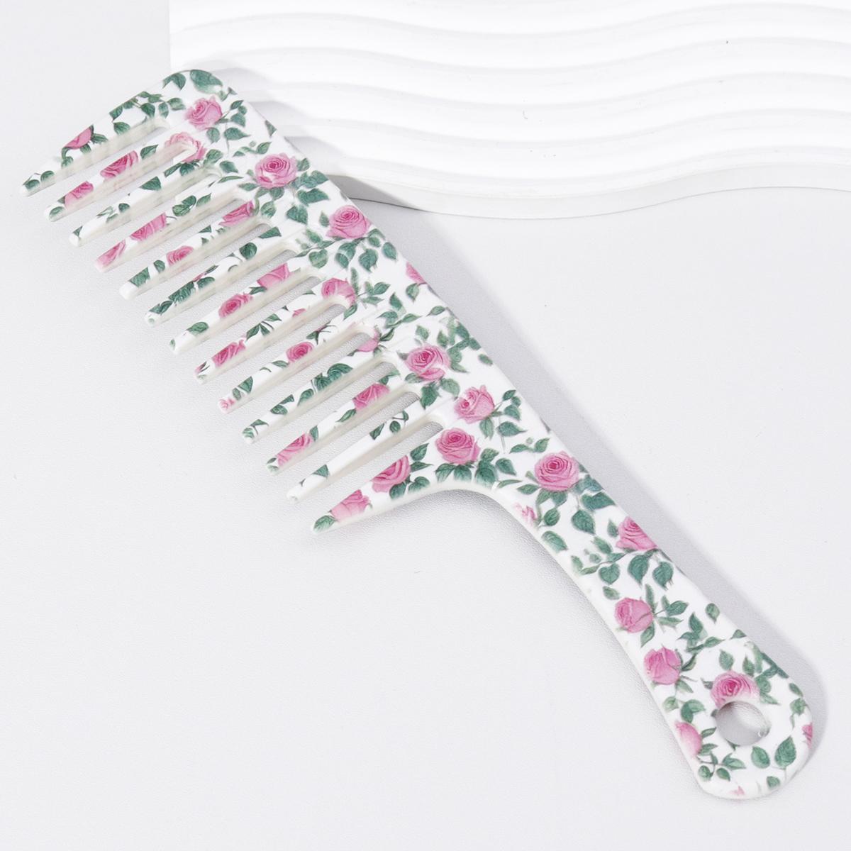 

1 шт. гребень с широкими зубьями с цветочным узором - антистатический и удобный в руке, волосы не застревают, Специально для париков из натуральных волос