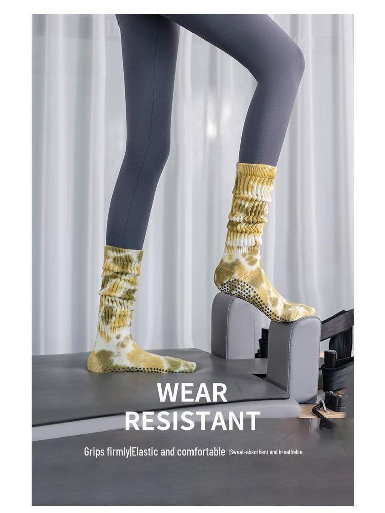 Tie-Dye Rutschfeste Pilates- & Yoga-Socken - Atmungsaktiv, Professionelle Fitness-Bodensocken