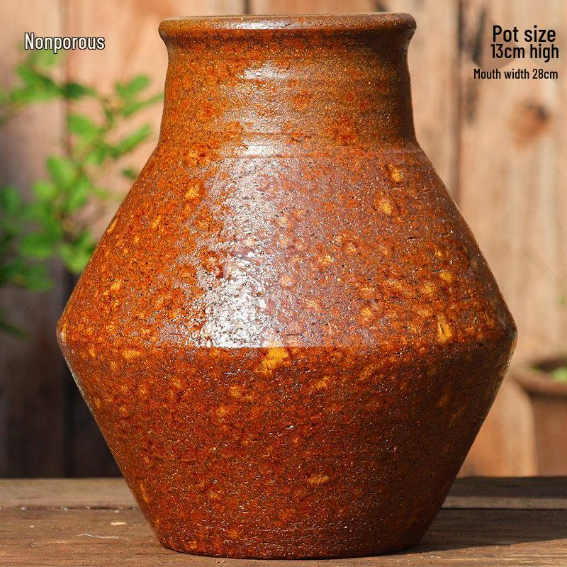 Tall Handmade Retro Chinese Hydroponic Ceramic Vase for Indoor Flower Arranging