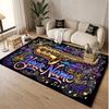 Alfombra de Terciopelo de Cristal Suave con Tema General de Música, Impresión de Nombre y Texto Personalizados, Alfombra de Suelo Antideslizante para Dormitorio Sala de Estar