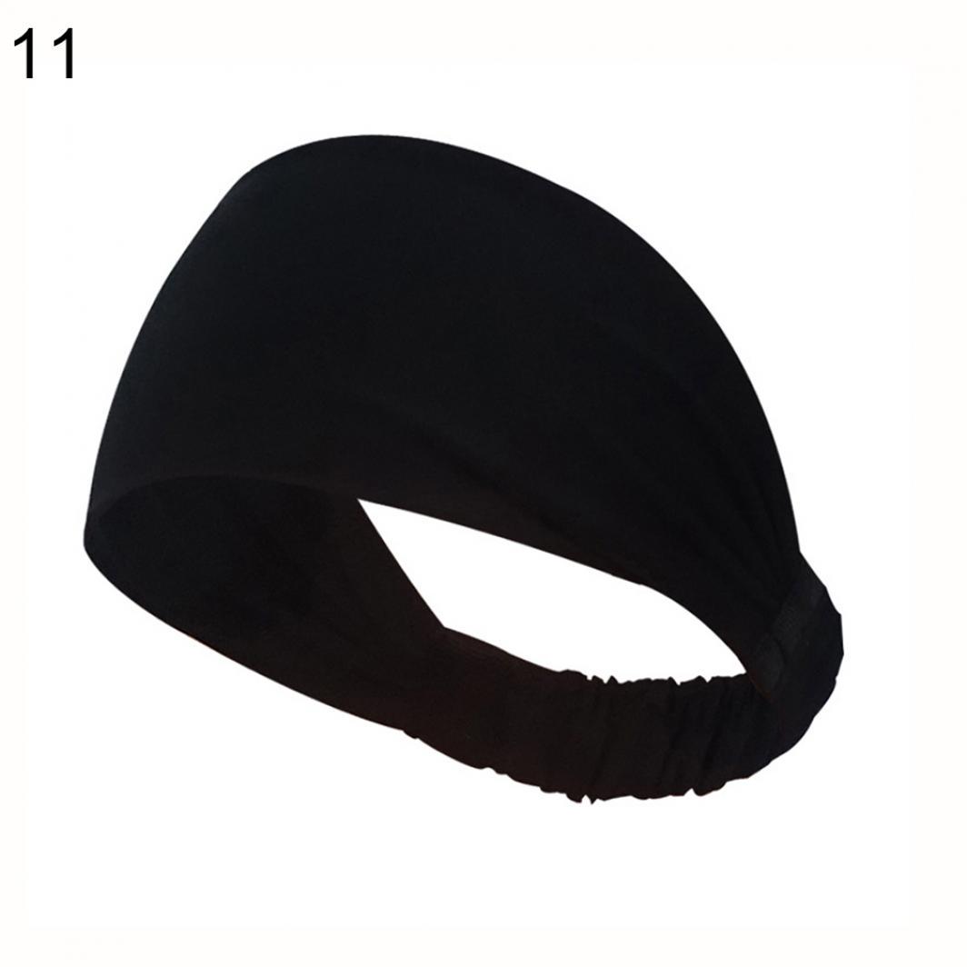 

Мужская и женская спортивная повязка для бега, эластичная повязка на голову для йоги, повязка для волос чёрный